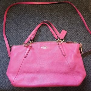 Coach Hot Pink Leather Satchel with Detachable Strap